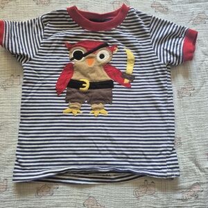 Gymboree Blue Striped Pirate Owl Tee